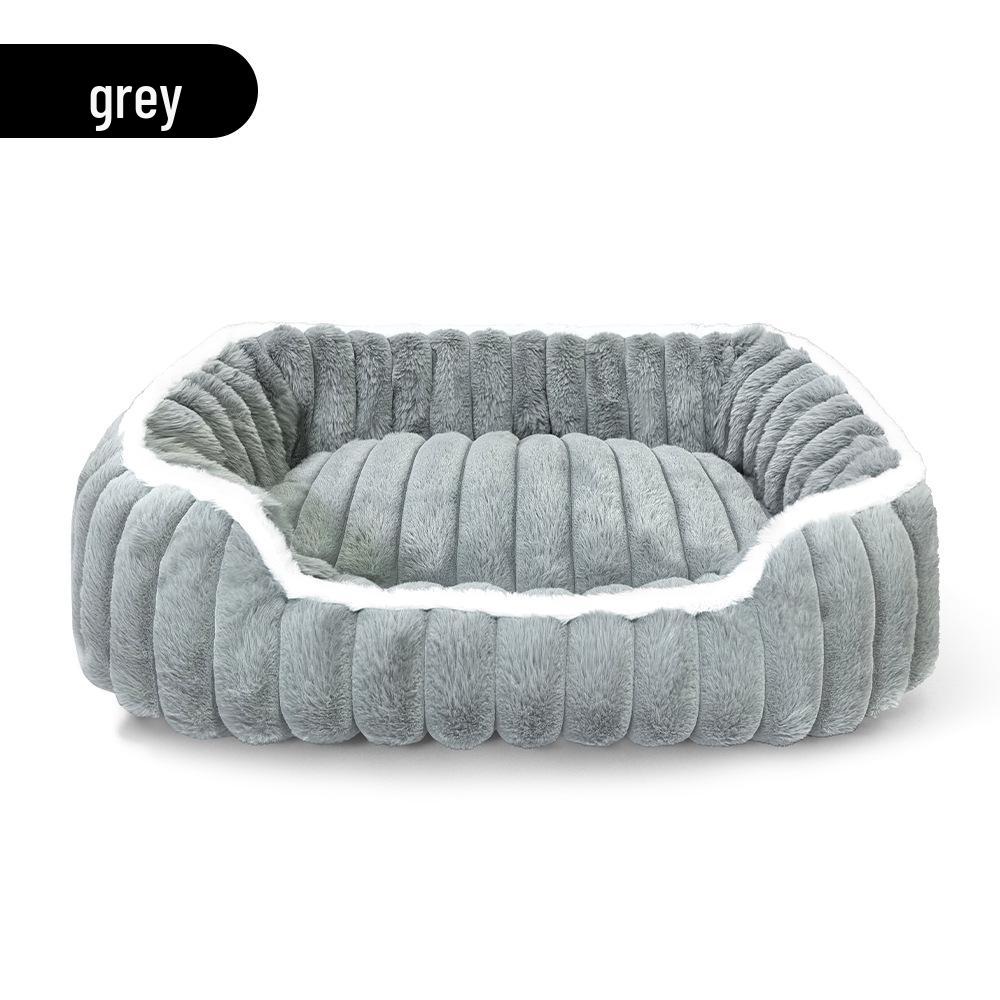Four Seasons Thickened Rabbit Fur Pet Bed for Cats & Dogs - Comfortable Deep Sleep Mattress