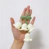 Colorful Handmade Knitted Wool Lily Of The Valley Cute Hand-woven Flower For Women Bag Purse Pendents  Bag Charm
