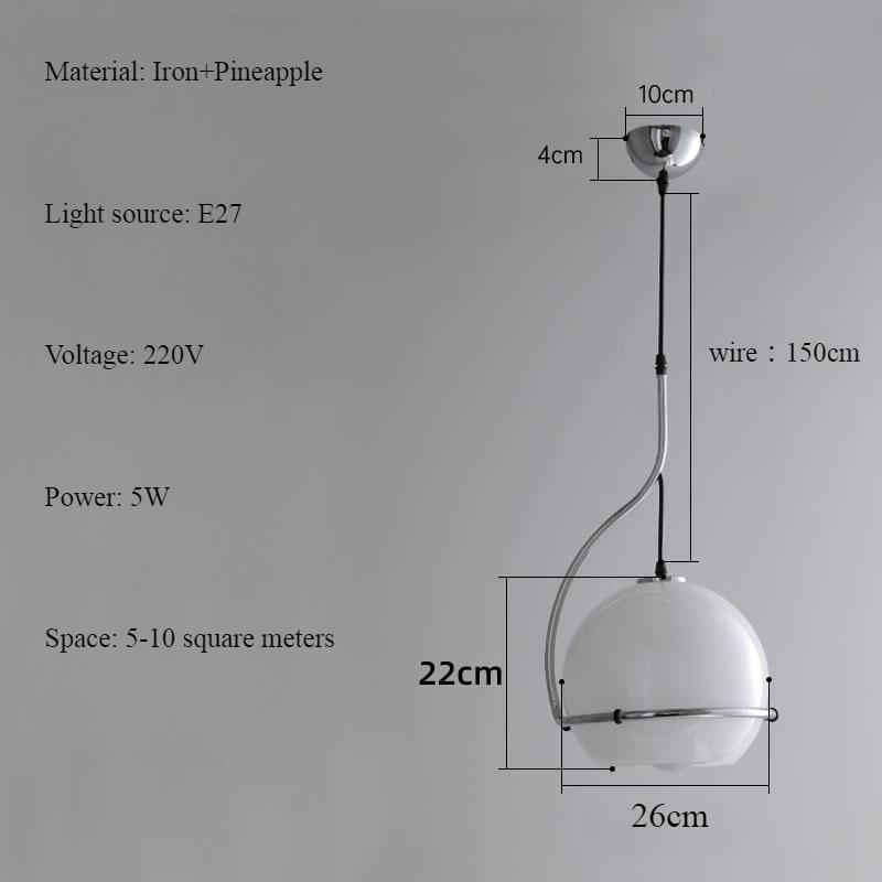 Amber Circle Glass Bauhaus Pendant Lamp Vintage Americano Restaurant Ristorante Hot Pot Regolabile Chandelier Led Bulb Luster