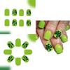 24x Glittreing Stick on Nail Saint Patricks Day Press On Nail Clovers Full Cover False Nail Manicures Supplies