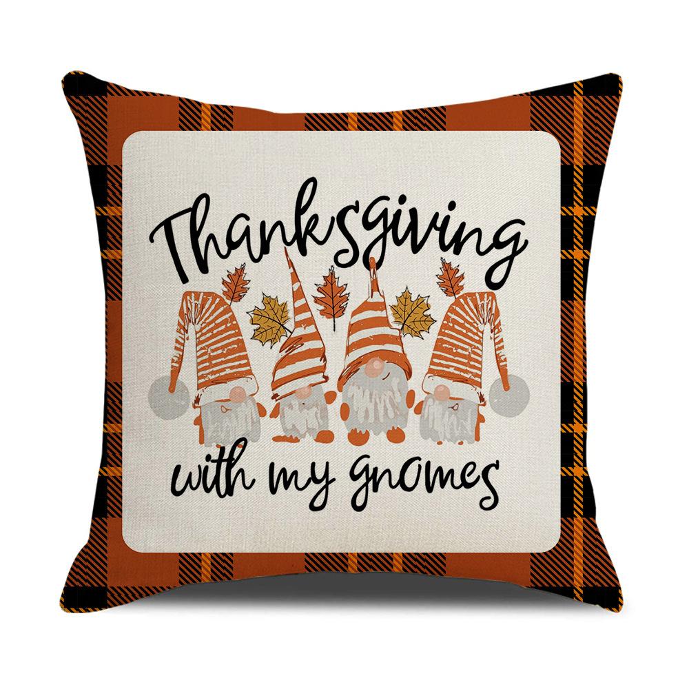 Autumn Harvest Pumpkin Print Pillow Cover Sofa Office Linen Cushion Cover Home Furnishings