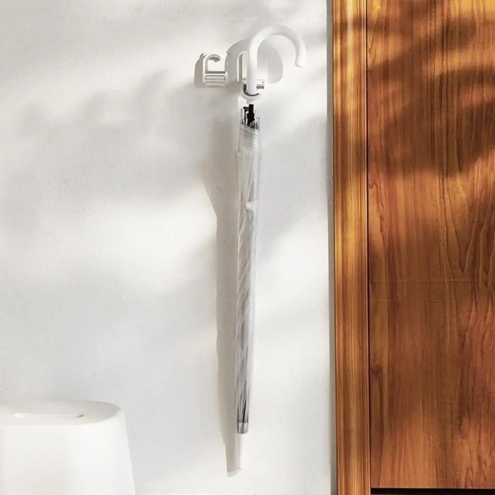 3pcs Wall Mount Mop Holder Self-Adhesive Hanger Storage Hook Utility Mop Clip  Home Organization