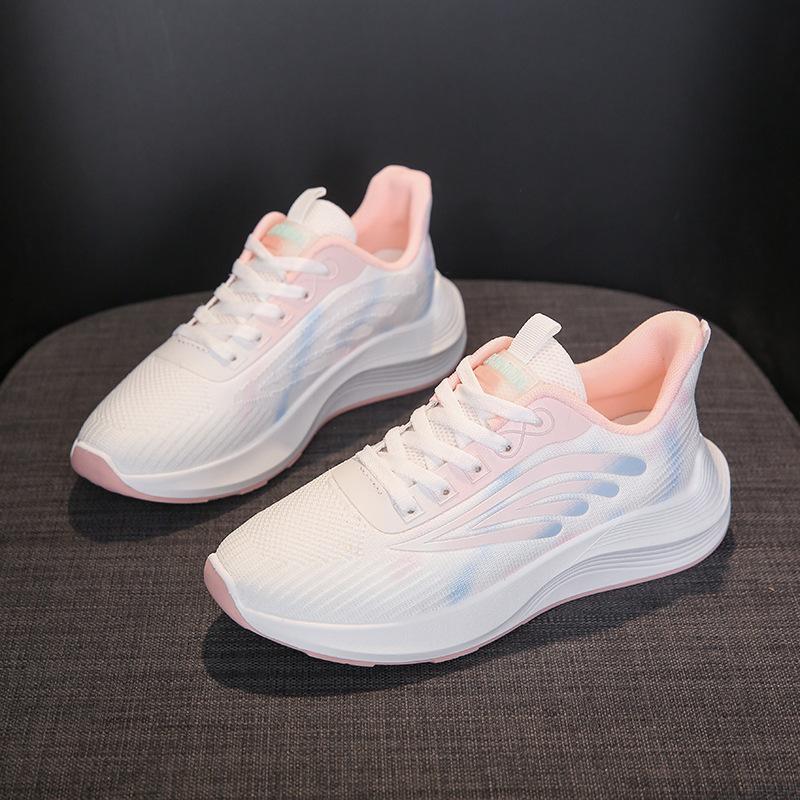 

Sneakers women s spring and summer new mesh women s shoes flying woven little white shoes flat casual breathable travel shoes 36 розовый