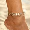 Vintage Metal Arrow Ladies Street Punk Accessories, Double Crystal Fishbone Chain Anklet