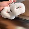 [Cute Buns] Rex Rabbit Hair Car Keychain Pendant Ins Internet Celebrity Hair Pom-pom Bag Pendant Gift