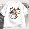 Funny Cat Eat Fish T-shirt for Women Summer Tops Tshirts O-neck Women Clothing Streetwear Short Sleeve T Shirt