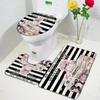 Set Tenda da Doccia Profumo Moda Fiore Rosa Rosa Donna Moderna Ragazza Decorazioni Bagno Casa Tappetino Antiscivolo Tappetino da Bagno Copri Sedile WC