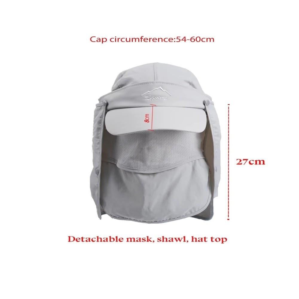 Quick Drying Summer Protective Baseball Hat Breathable Protect Face Fishing Sun Hat Neck Cover Ear Flap Removable Fisherman Cap