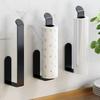 Selvklebende plastisk papirhåndkleholder for kjøkken og bad - Ingen boring, veggmontert håndklestativ, ideell for håndklær, baderomsdekor