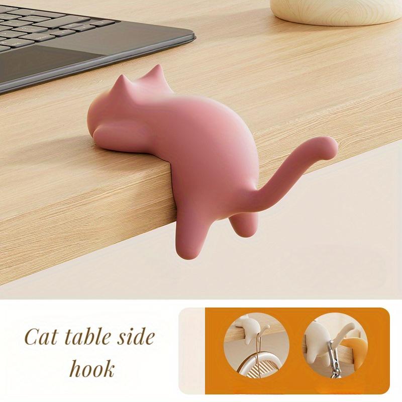 Cute Cat Storage Hooks Durable Plastic Wall-Mounted Organizer Hook for Desk  Dorm  Office