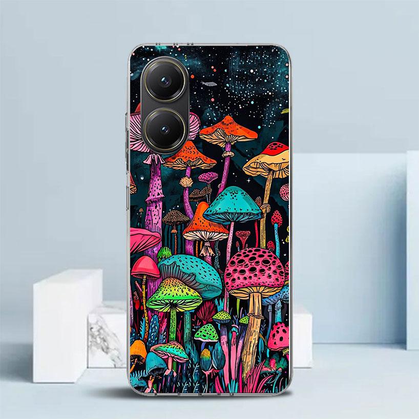 Colorful Mushroom Soft Cover for Xiaomi Poco F7 Ultra X7 X6 X5 Pro M7 Phone Case Redmi 15 15C 13 13C 12 12C 10 10C Print Shell P