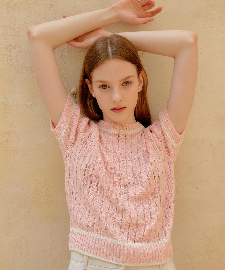 YUPPE Cable Color Knit_Pink