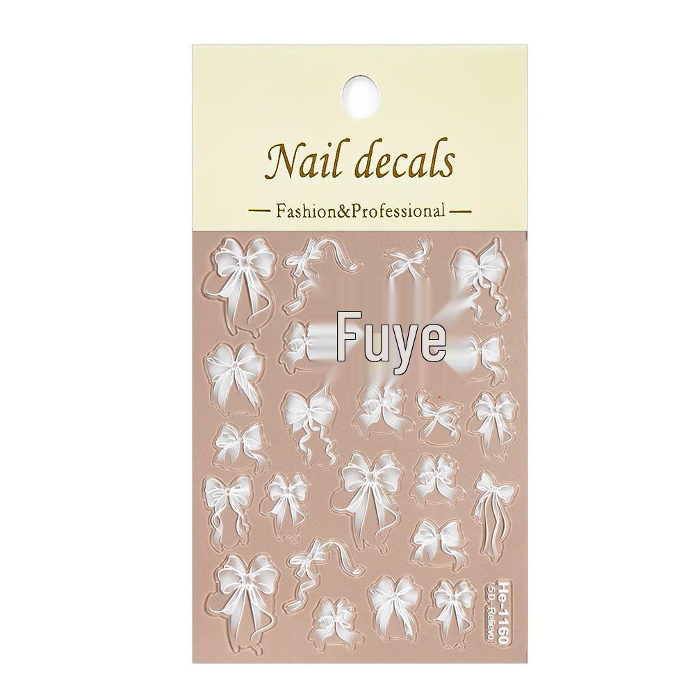 Redanco 5D Embossed Bow Nail Stickers - He-1167
