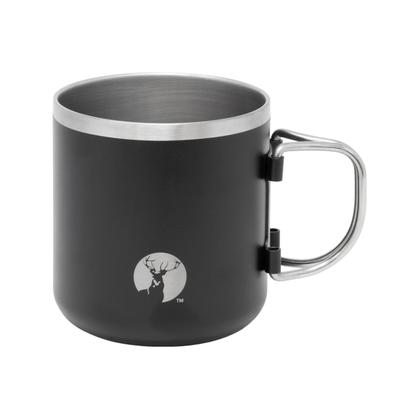 Captain Stag (UE-3598) CS Vacuum Folding Handle Mug, 500ml, Stainless Steel, Black, Outdoor Cup, Mug, Tumbler