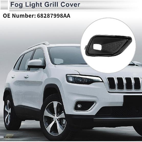 Front Rechts Nebelscheinwerfergitter für Jeep Cherokee 2019-2022 Front Unterer Stoßfänger Nebelscheinwerfer Abdeckung Einsätze Nr. 68287998AA ABS 1 Stück