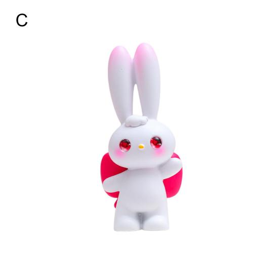 Fashion Eye-catching Decorative Non-fading Adorable Bunny Rabbit Sculpture Ornament Office Supply Statue