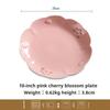 Japanese white embossment plate, steak plate, home dining plate, fruit and pastry plate, cherry blossom ceramic round plate