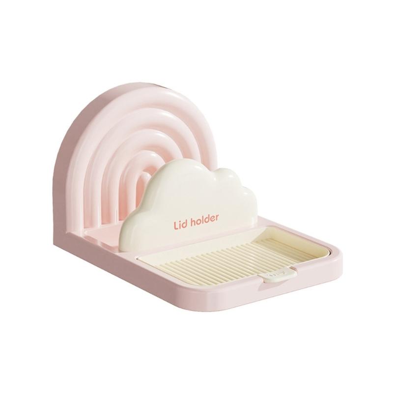 Space Saving Kitchen Cabinet Suction Holder For Cookware Lids Utensils Colorful Rainbow Accent Pot Lid Holder розовый