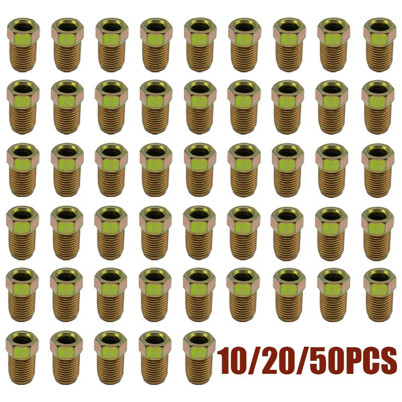 10/20/50X 10mmx1mm Male Short Car Brake Pipe Screw Nuts Bolts for 3/16" Inch Metric Braking Tube Brake Line Fittings Connectors