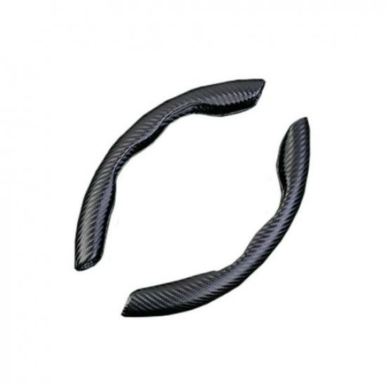 2pc Car Steering Wheel Booster Non-Slip Carbon Fiber Cover Accessories Universal