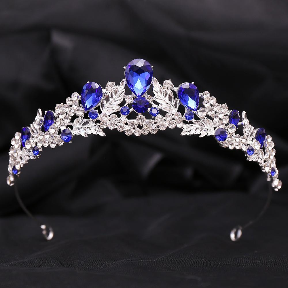 DIEZI 8 Colors Korean Elegant Crystal Tiara Crown Women Girls Party Bridal Bride Rhinestone Crown Wedding Hair Accessories