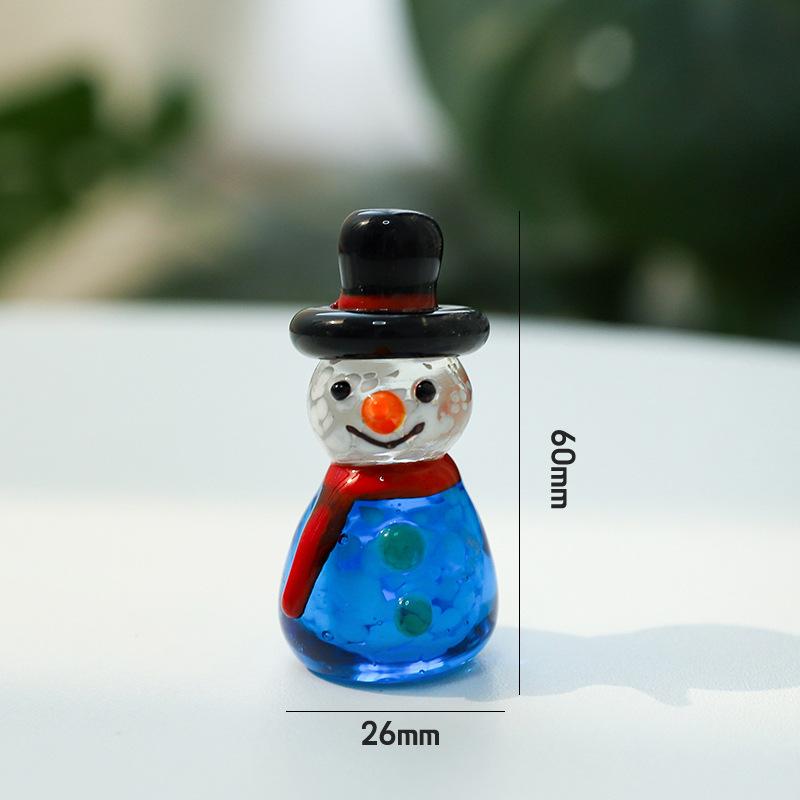 

Миниатюрные стеклянные рождественские украшения снеговики Милые мультяшные рождественские украшения для дома и рабочего стола Ландшафтные DIY Подарки Аксессуары Новые