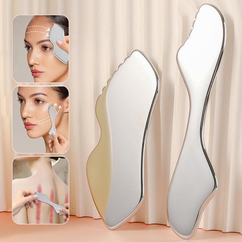 Stainless Steel Gua Sha Board Massager Facial Lifting Muscle Relaxing Pain Relief Body Scraping Tool for Head Neck