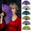 10 Inch Folding Fan Bright Color Hand Rave Fan Festival Renaissance Party Bamboo Party Decorative