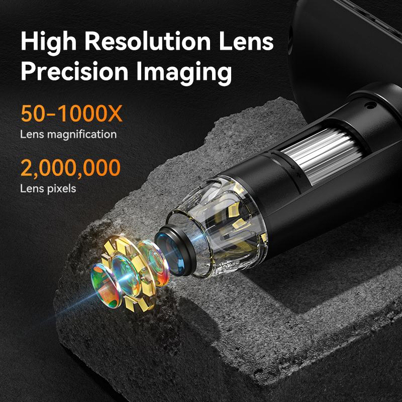 4.3'' Digital Microscope 1000X USB Microscope 1080p Repair Soldering Microscope with 8 LEDs Coin Magnifier Compatible PC Windows