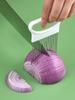 Effortlessly Slice Onions with This 1pc Colorful Onion Slicer Kitchen Stainless Steel Potato Chip Onion Holder