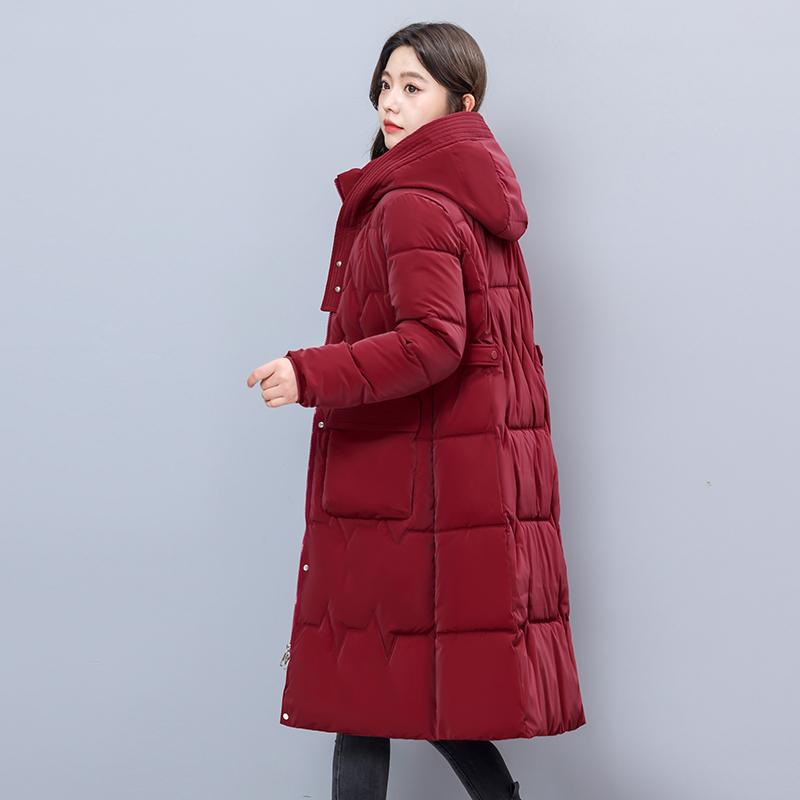 Plus Size Woman Winter Long Coat Hooded High Quality Thick Warm Padded Jackets for Women Korean Style Winter Parkas Big Pockets