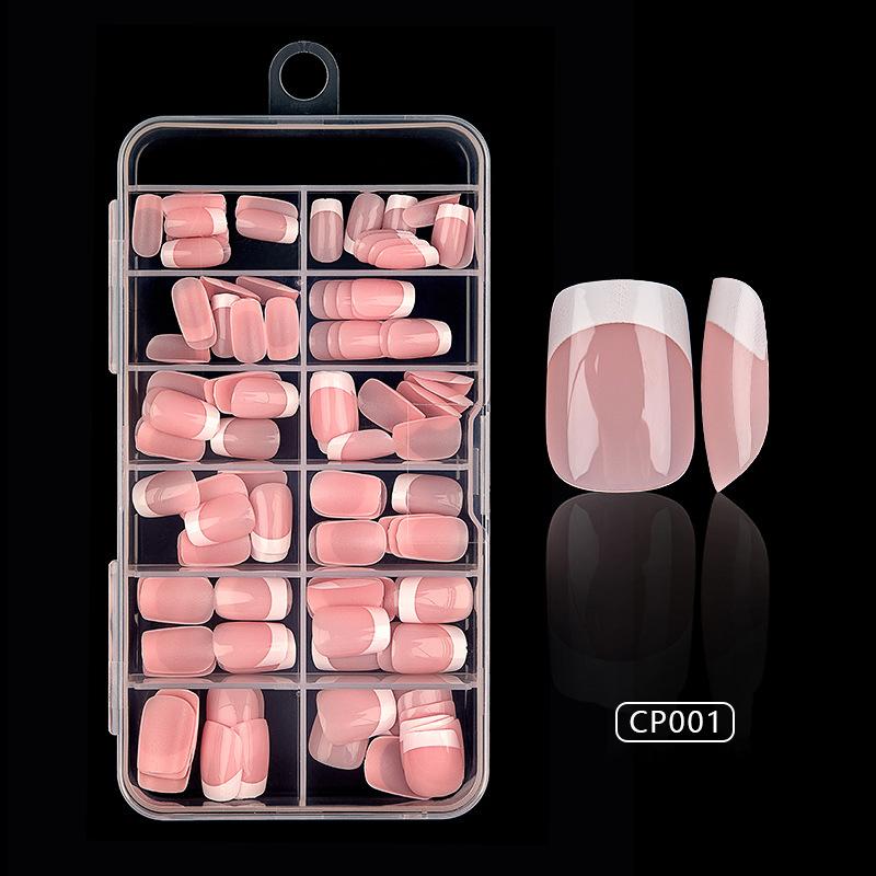 

Source Nail Art Sticker Square Almond Ballet French Fingernail Tablets European and American Wear Nail 120 Tablets