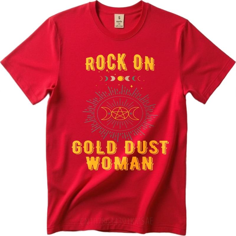 Fashion Summer Men T Shirt Rock On Gold Dust Woman Symbol Design Short Sleeve Breathable O Neck Tshirt Cotton Tshirt For Men S