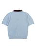 KODAK Collar Contrast Boucle Short Sleeve Knit S.Blue