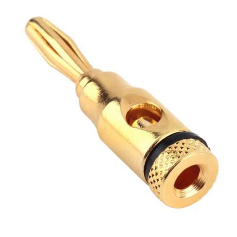 12Pcs Gold 24K Banana Plugs Audio Jack Speaker Wire Cable Screw Connector Us
