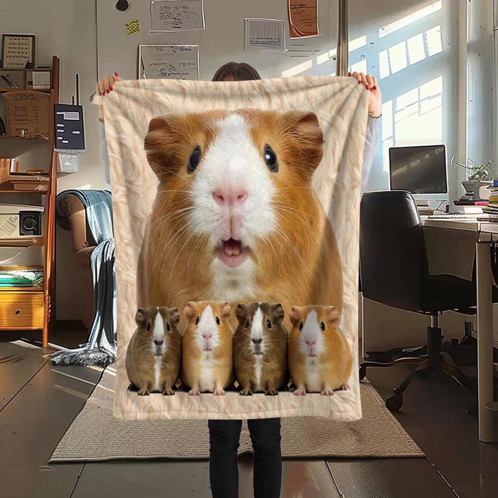 1Pc Hamster and Rat Print Flannel Blanket, High Quality Comfortable for All Seasons, Home Decor, Warmth and Comfort, Perfect for Gifts