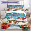 Beautiful Christmas Two Snowman Customize Your Name Bedding Set Breathable Duvet Cover With Pillowcases Decorative Bed Linen For Bedroom Home Decorati