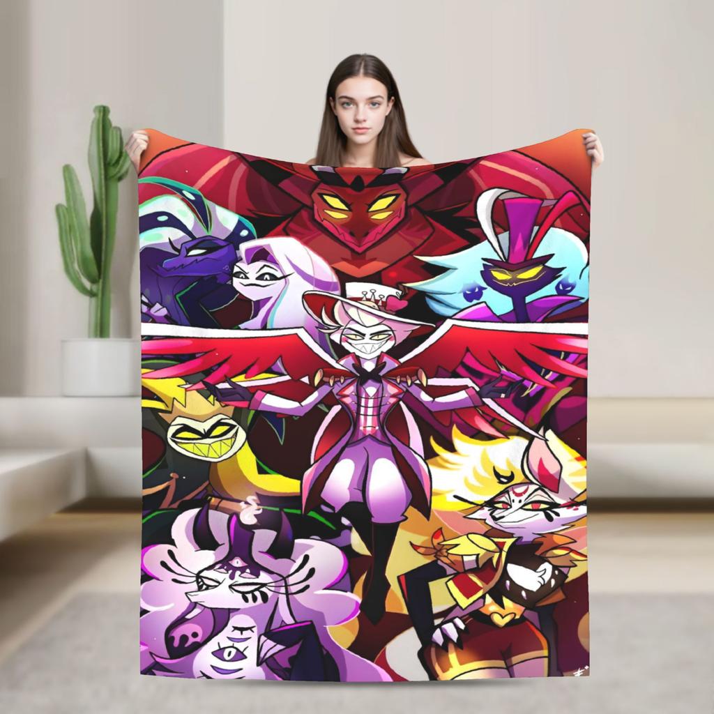 Hazbins Hotels Anime Blankets Quality Soft Warm  Bedding Throws Winter Decorative Living Room Print Bedspread