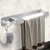 1pc Space-Saving Towel Bar With Hooks - No-Drill, Wall-Mounted Bathroom Towel Rack For Guests