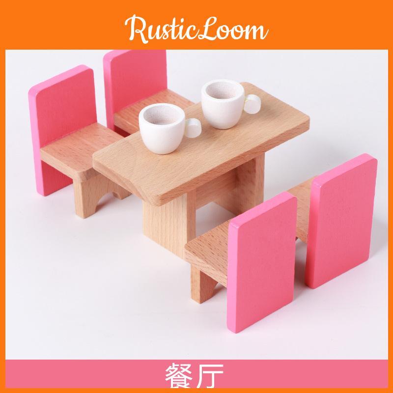 Simulering Mini Tre Soverom Kjøkken Stue Barn Scenesett Leke