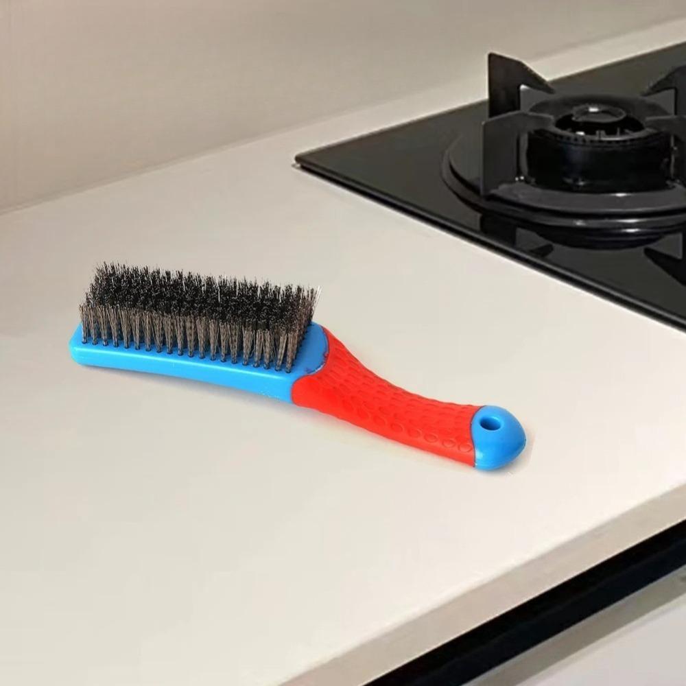 1PC Hand Wire Brush – Stainless Steel Bristles, Ergonomic Handle for Rust & Welding Slag Removal, Metal Cleaning Tool