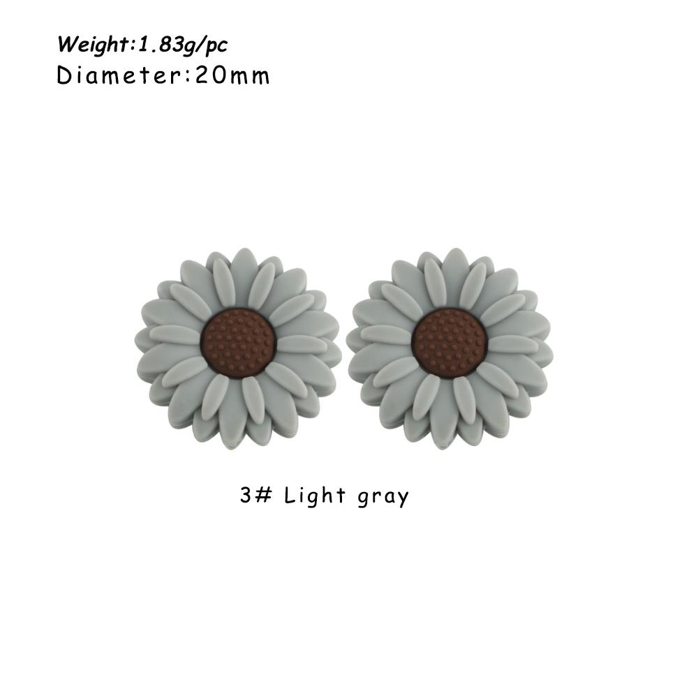 Kovict 5/15Pcs Daisy Sunflower Mini Silicone Beads DIY Pacifier Chain Bracelet Necklace Handmade Accessories For Jewelry Making