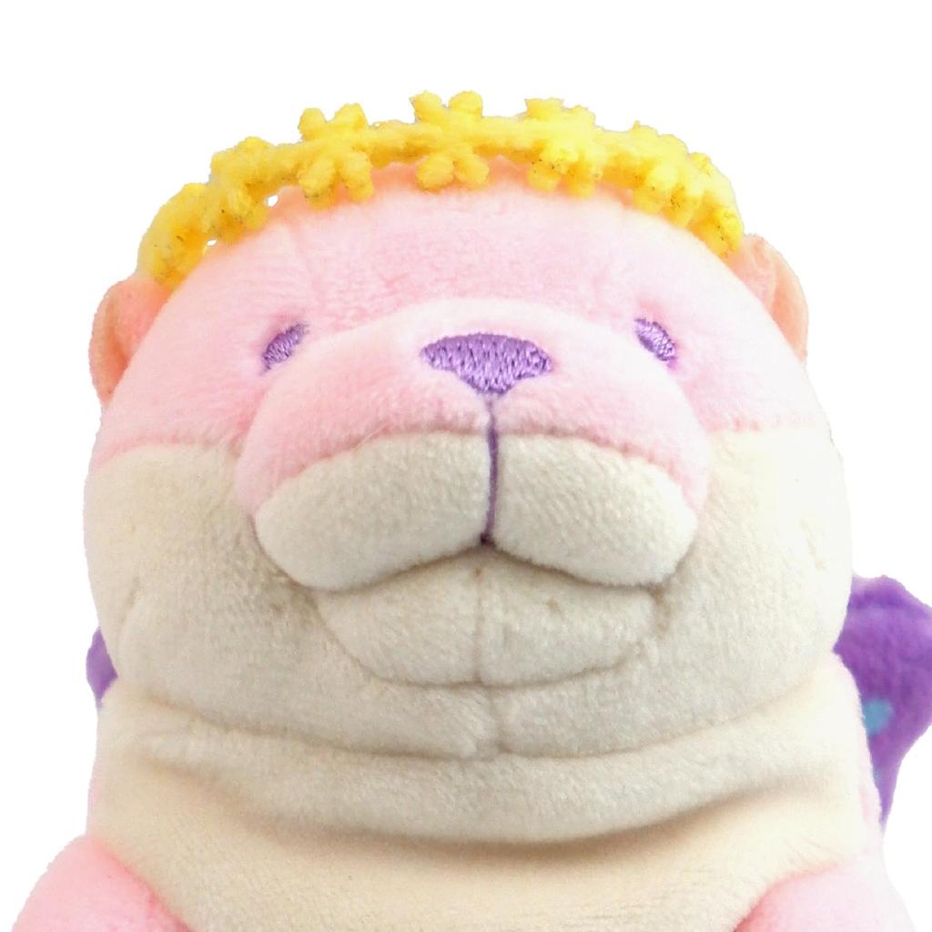 Morisaka Global Mochi Kawauso Fairy Mini Pink 7 X 6 X 14 Cm Otter Plush Toy Fairy Pastel Stuffed Animal Photography Healing Soft To the Touch Cute