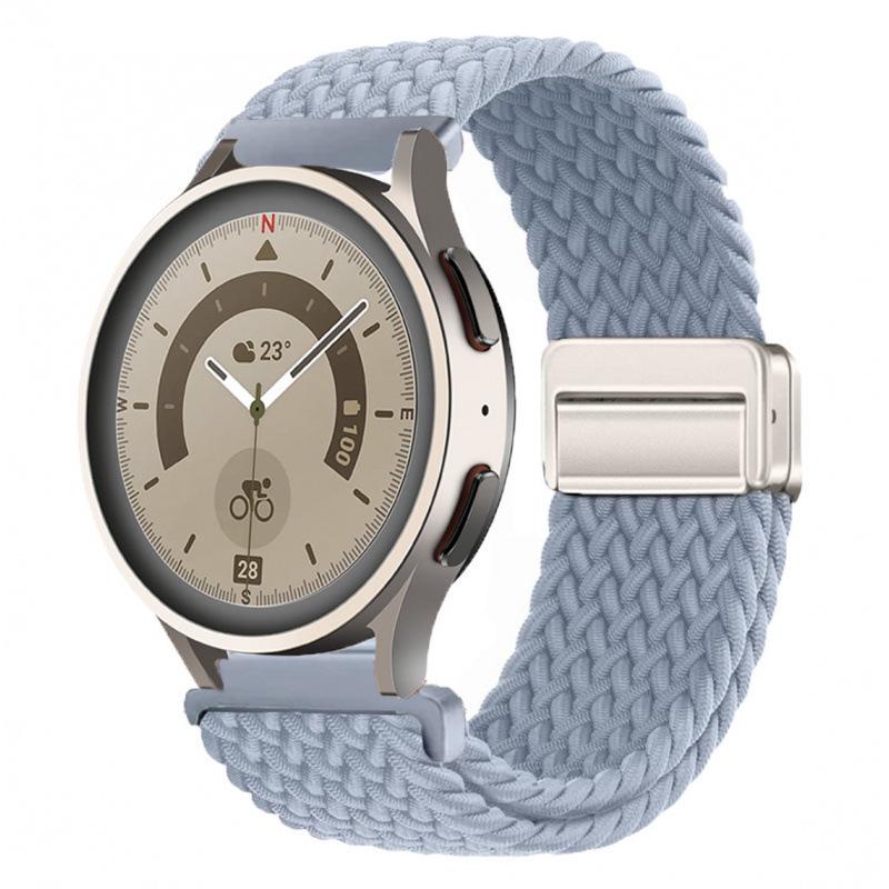 Nylon Woven Strap with Magnetic Buckle for Xiaomi Watch S5/S3, Huawei GT6/GT5, Garmin, and Samsung