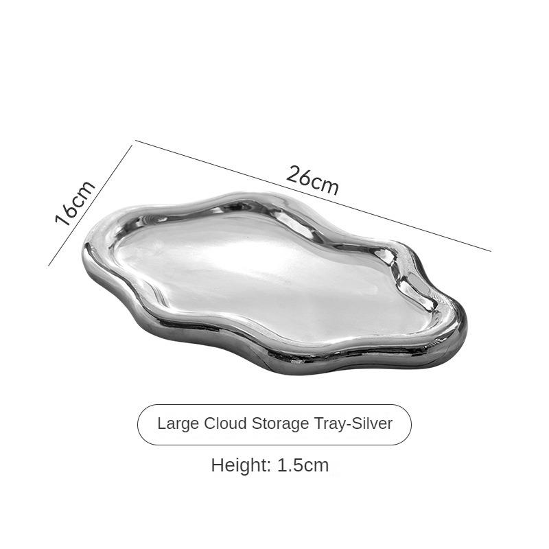 Jewelry key storage tray large ceramic storage tray for glasses small items jewelry display tray cloud shaped desktop ornament
