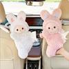 Cartoon Plush Car Tissue Holder - Cute Hanging Pull-out Tissue Box