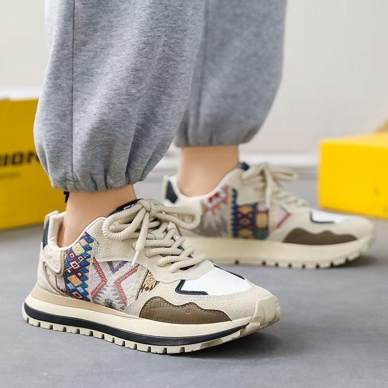 Sneakers New casual Forrest Gump shoes Parquet color Low top leather sports student dad shoes