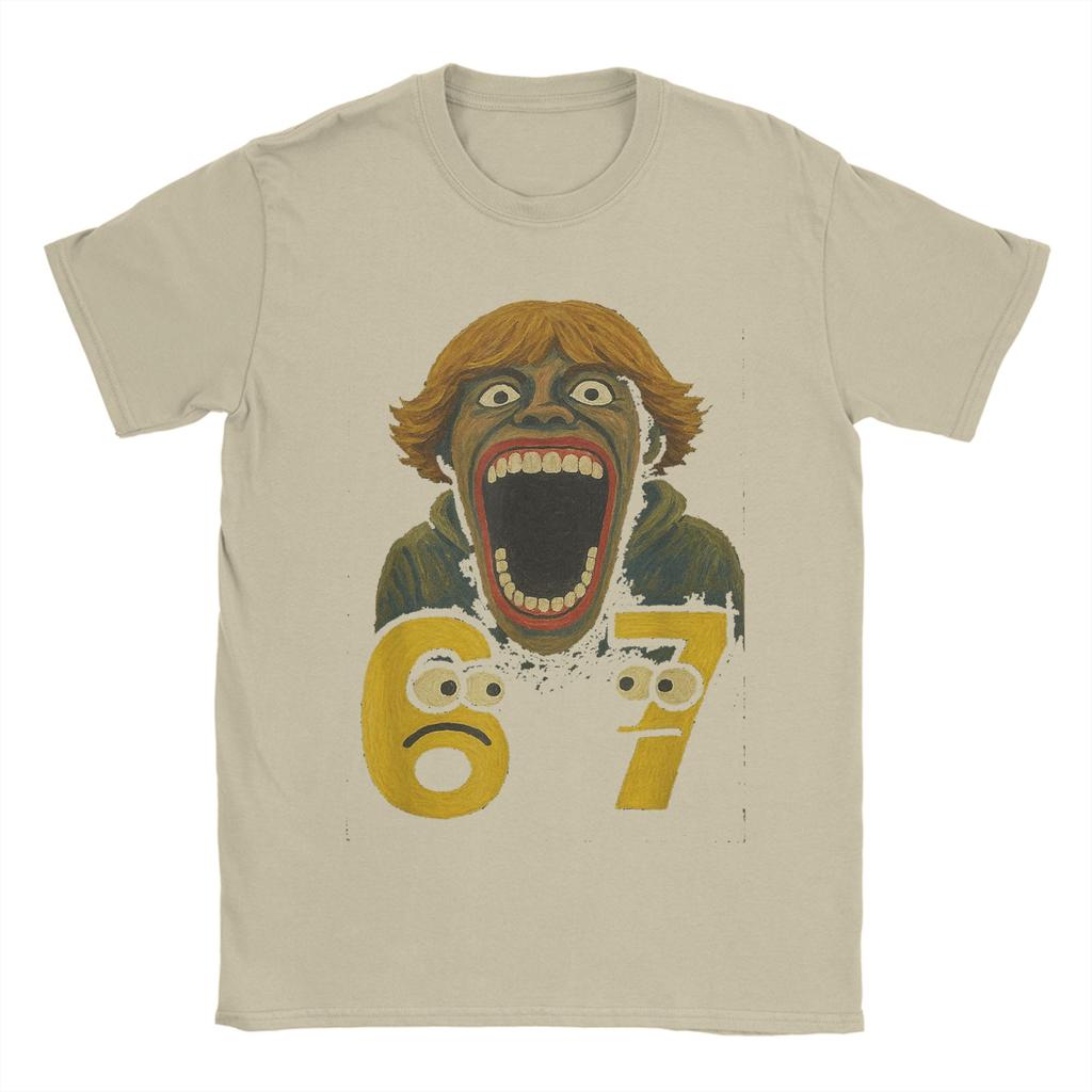 Awesome 67 Six Seven 6 7 Meme Funny T-Shirt Men Round Collar T Shirt Gen-Alpha Slang Short Sleeve Tees Graphic Printed Clothing