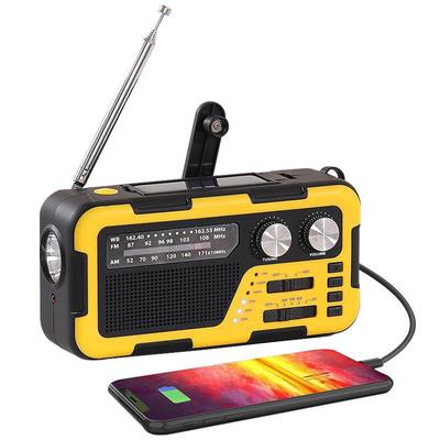 Emergency Solar Hand-Crank Radio with Bluetooth, SOS Alert, and 300m Flashlight.