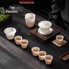 Elegant White Porcelain Kung Fu Tea Set